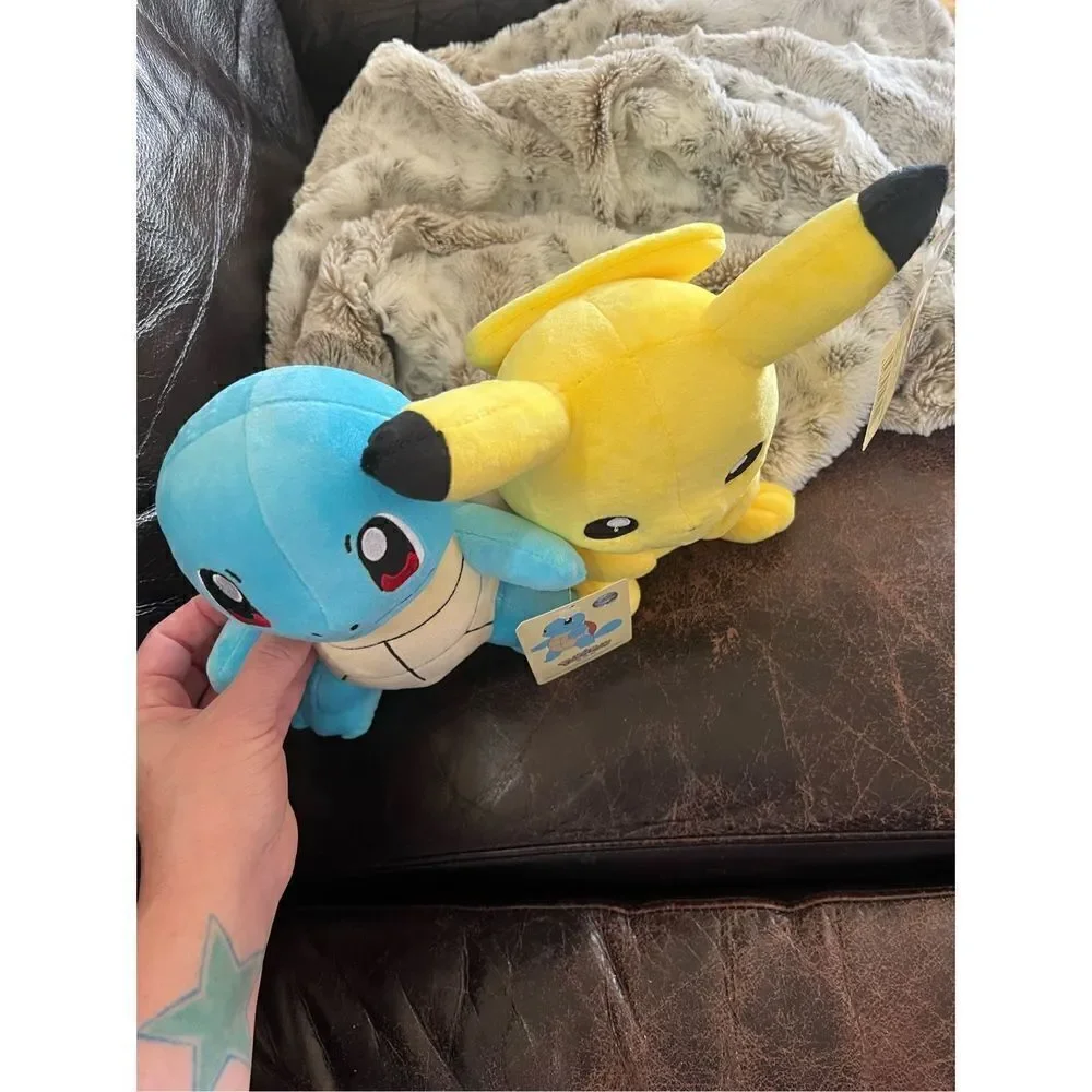 Pokeman Plush Set Pikachu & Squrtle 8”